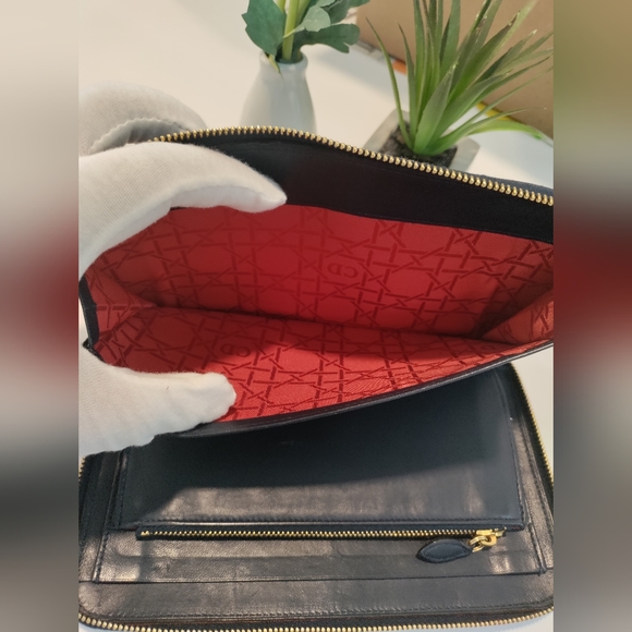 Dior Navy Blue Zip round wallet Cannage - Picture 11 of 14